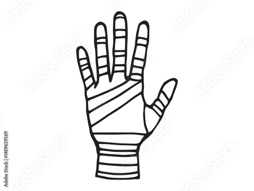 Finger Splint vector line art
