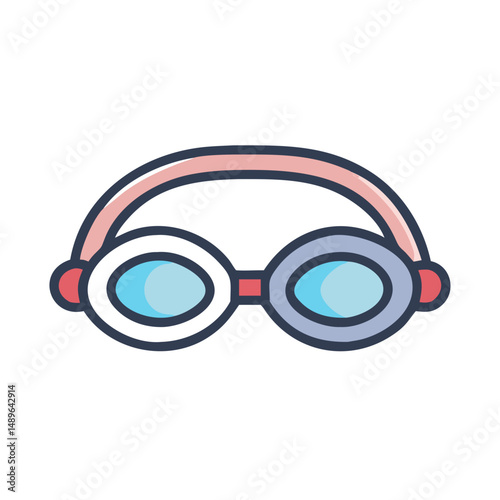 Swim Goggles Icon Representing Swimming Gear and Eye Protection