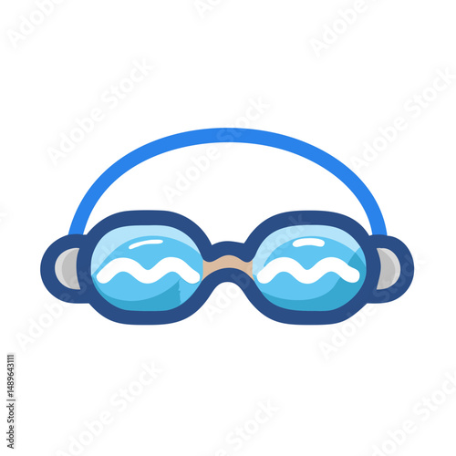 Swim Goggles Icon Representing Swimming Gear and Eye Protection