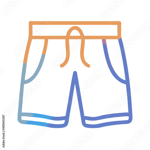 Swim Shorts Icon Representing Beachwear and Water Activity Apparel