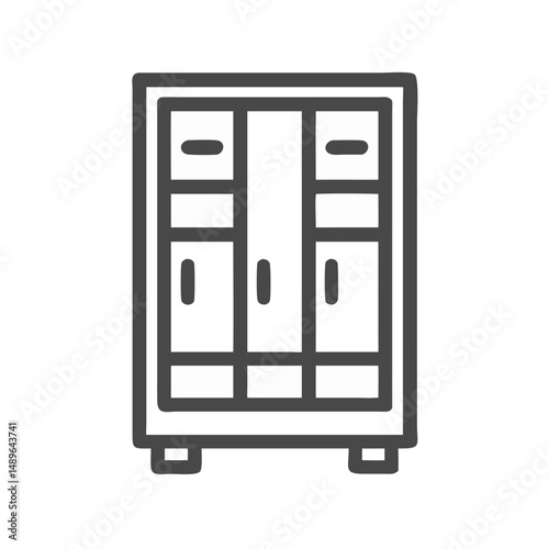 Tall Cabinet Icon Representing Vertical Storage and Home Organization Furniture