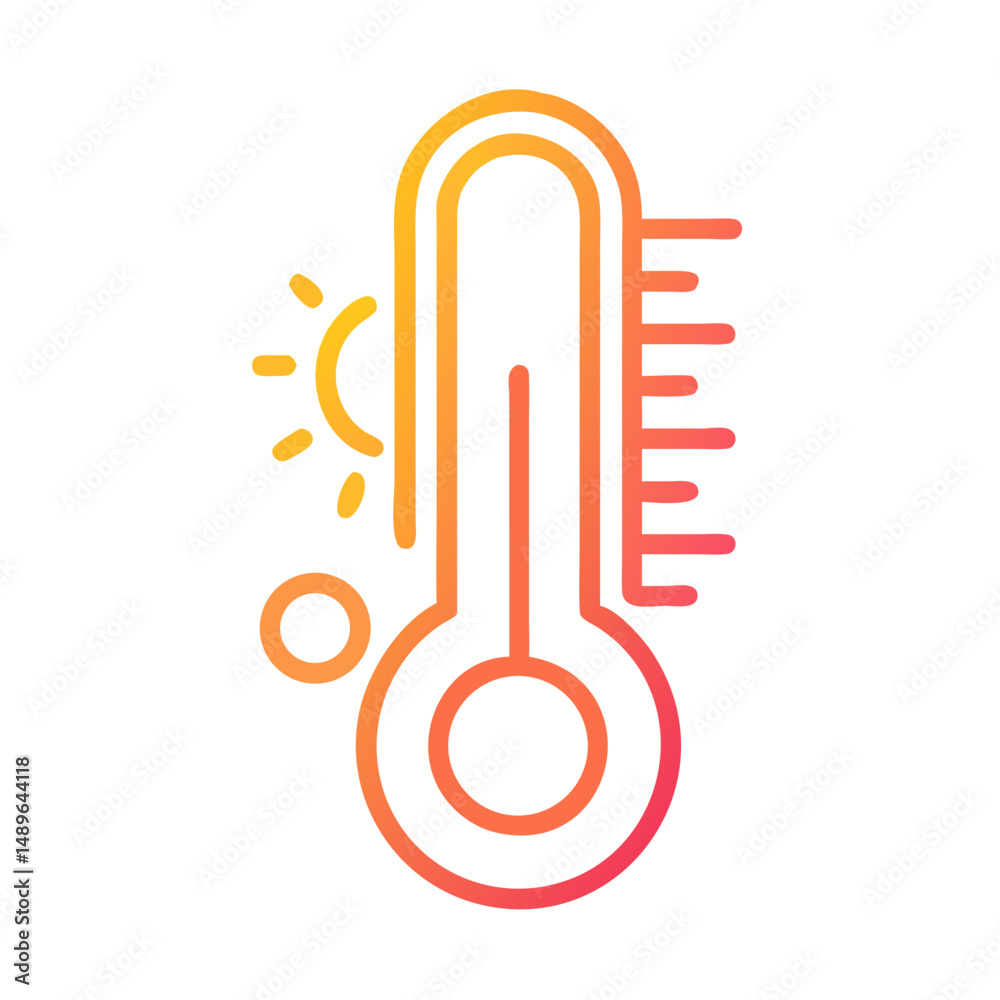 Thermometer Icon Representing Temperature Measurement and Heat Detection Thermometer Icon Representing Temperature Measurement and Heat Detection