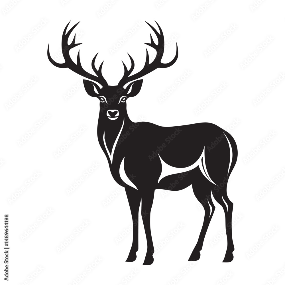 Fototapeta premium Deer minimalist silhouette design vector art