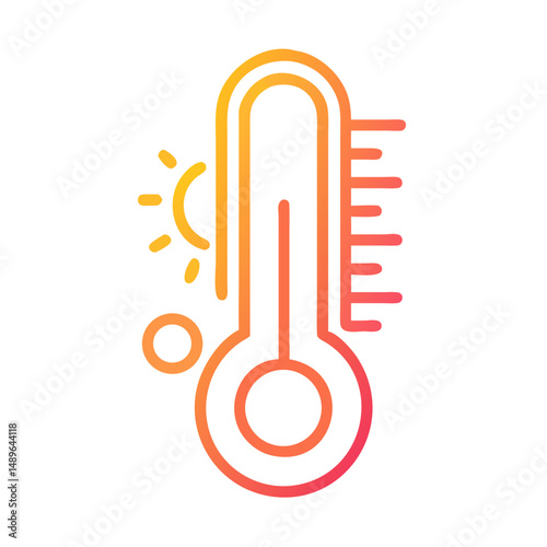 Thermometer Icon Representing Temperature Measurement and Heat Detection