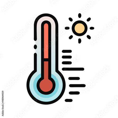 Thermometer Icon Representing Temperature Measurement and Heat Detection