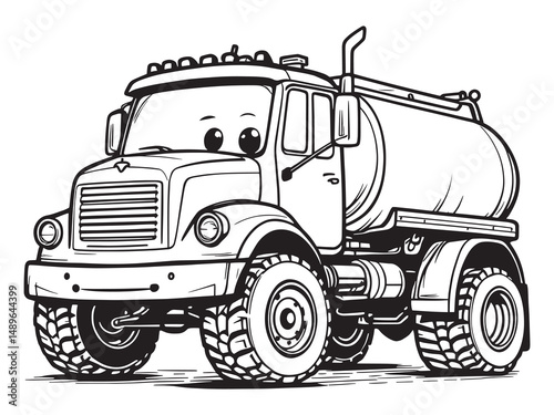Fuel Truck vector line art