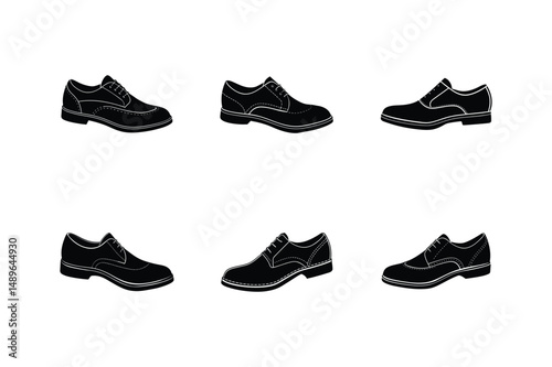 oxford shoes icon silhouette vector illustration
