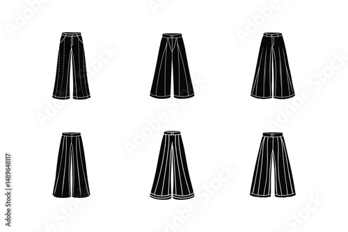 palazzo pants sketch icon silhouette vector illustration