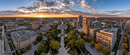 Springfield skyline at sunset