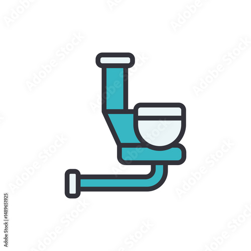 Modern Sanitary Equipment Illustration With Plumbing System Design