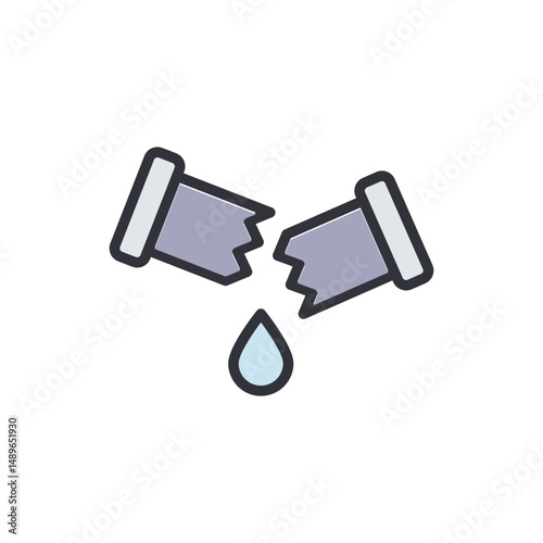 Depiction Of A Broken Pipe With Water Dropping Due To Damage