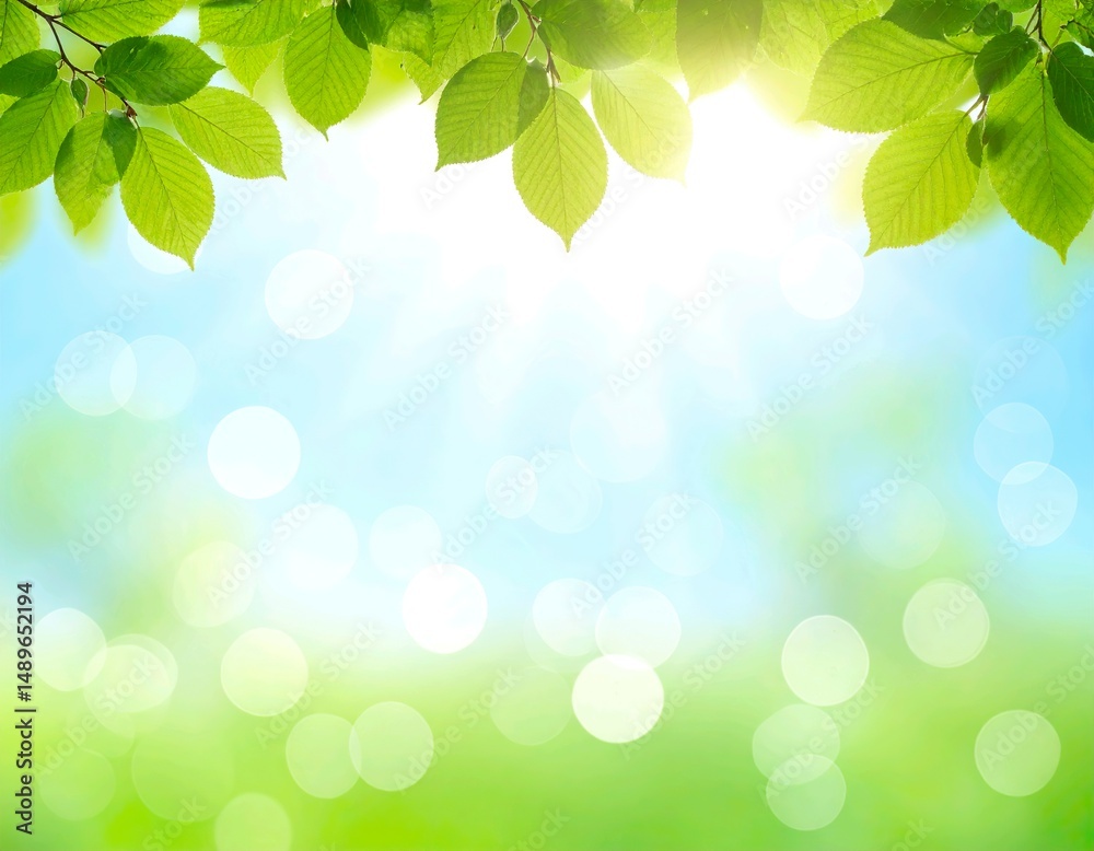 Fototapeta premium Tranquil Healing Background with Soft Gradient and Floating Natural Elements