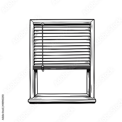 Stylish window with automated blinds, minimalist design