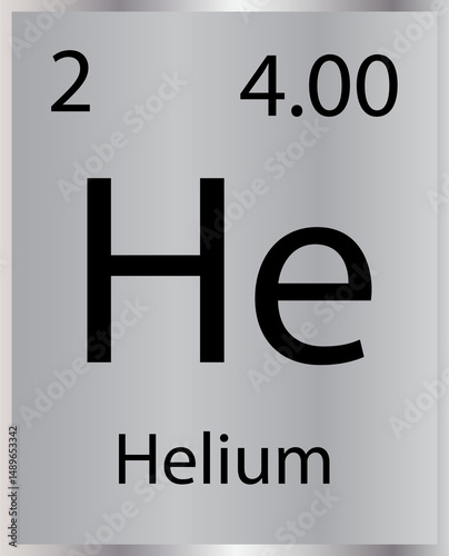 Helium Silver & Black Contrast Periodic Table Tile Icon
