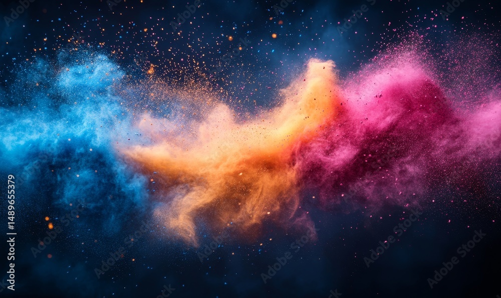 Fototapeta premium colored powder flying