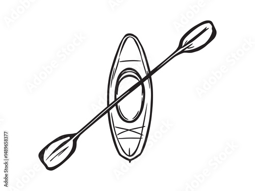 Kayak vector line art