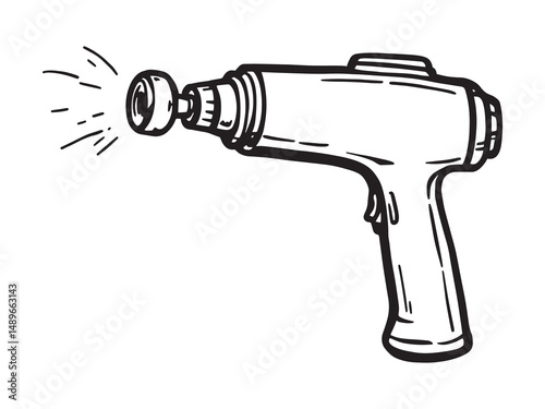Massage Gun vector line art