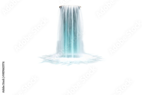 Fototapeta Naklejka Na Ścianę i Meble -  PNG Majestic cascading waterfall with turquoise waters on black background