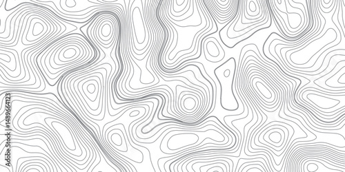 Abstract topography wave lines pattern on white background, topographic contours map background, geographic contour map vector background, White paper curved reliefs for background.