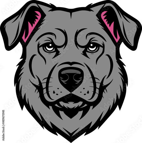 dog head mascot illustration