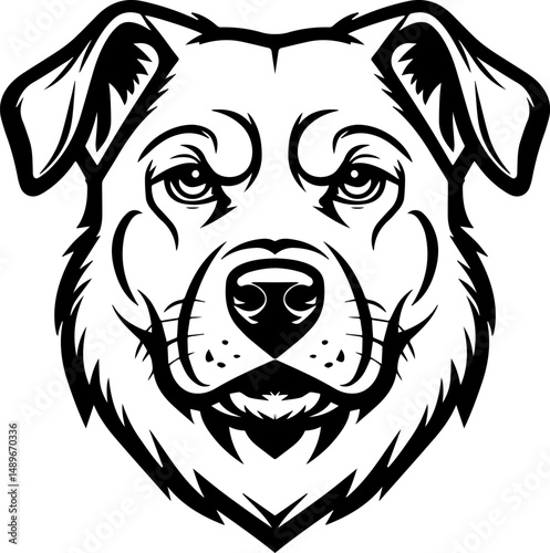 dog head mascot illustration