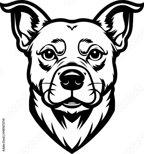 dog head mascot illustration