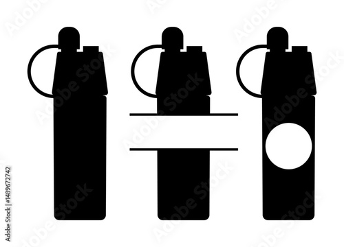 Sports water bottle with space for text or monogram silhouette stencil template for fitness enthusiasts athletes crafting promotional materials personalized gifts