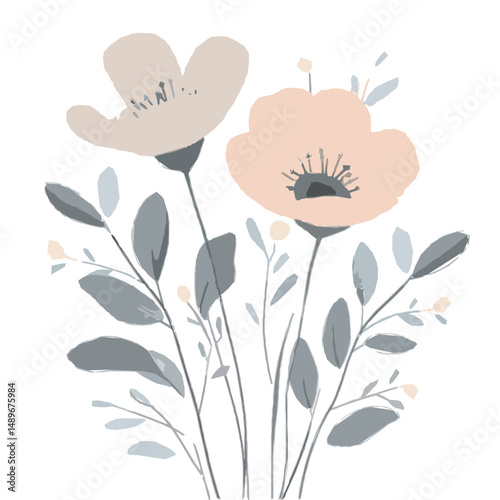 vector flowers decoration generative AI