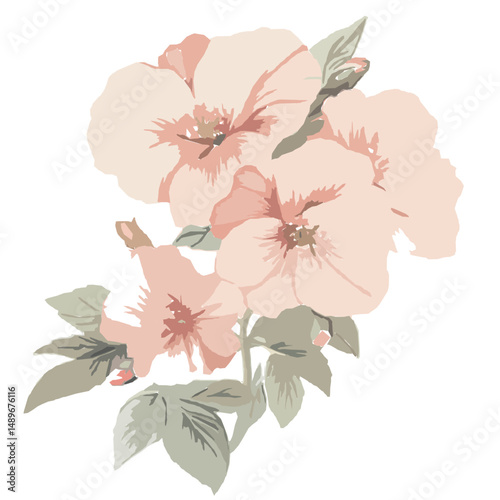 vector flowers decoration generative AI