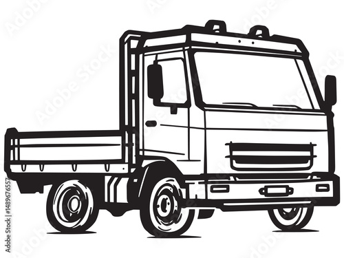 Platform Truck vector line art