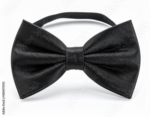 Balanced and bold, this black satin bow tie features clean lines and timeless sophistication