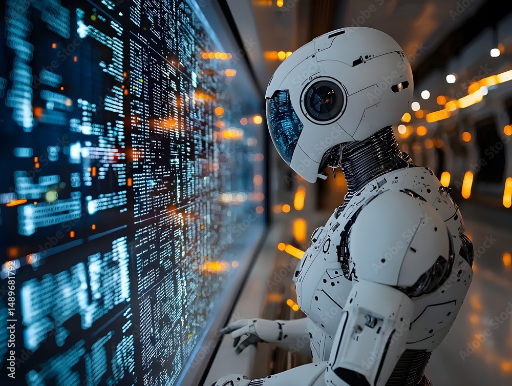 Fototapeta premium Futuristic Robot at Work