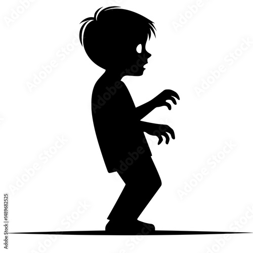 Zombie boy creeping in the shadows on Halloween