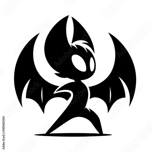 Halloween bat creature in fighting stance