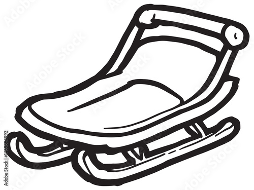 Push Sled vector line art