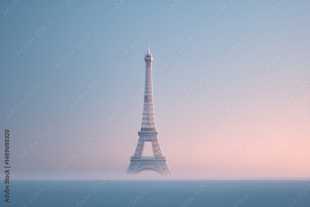 Fototapeta premium minimalistic photo capturing essence of france through symbol or landmark with ample copy space