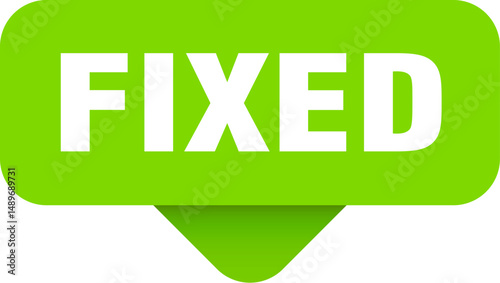 fixed sticker. fixed sign on transparent background