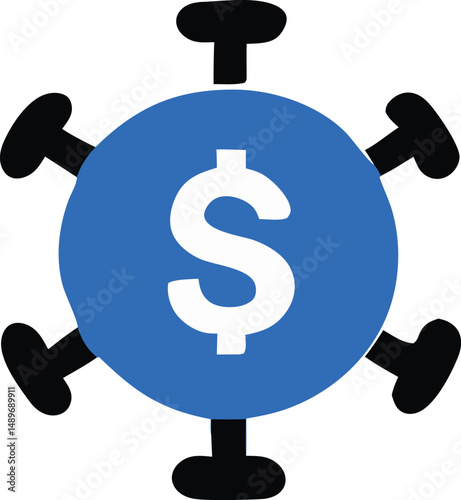 This 3d illustration shows the concept of time is money with a dollar sign, representing business finance and investment success
