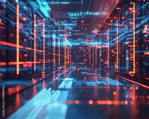 Visualized Data Streams as Holographic Waveforms - Abstract Technology Concept