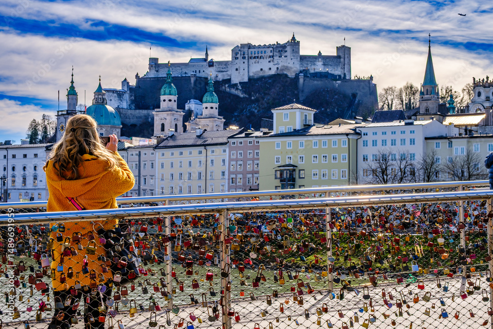 Fototapeta premium famous old town of salzburg - austria