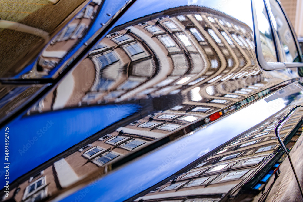 Fototapeta premium typical reflection of a facade at a car