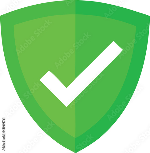 A round green button displays a 3D check mark icon, a symbol of yes and correct choice for web design