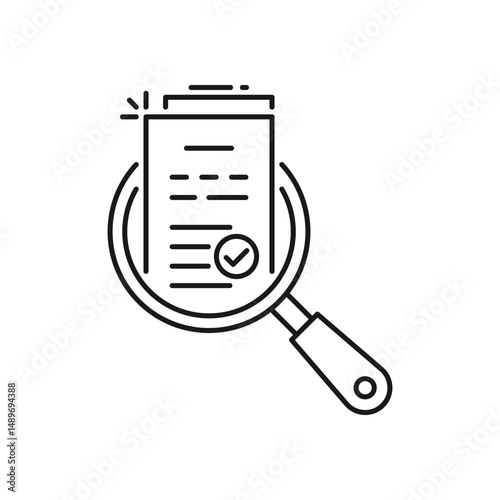 review thin line icon like assesment or audit. stroke trend modern paperwork logotype graphic linear design isolated on white. concept of analyze project or market regulatory or bank statement list