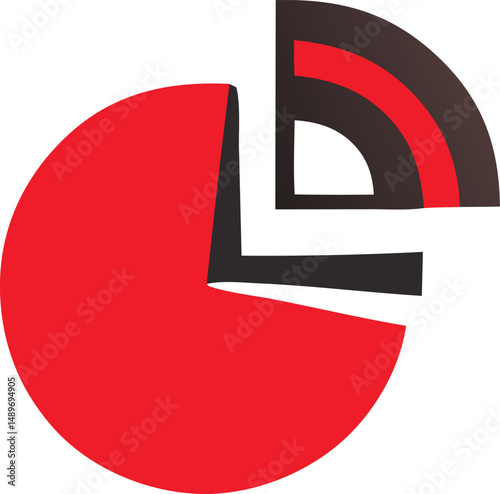 A 3d red letter C, a red letter R, and a red letter A could be a business icon or symbol on the web