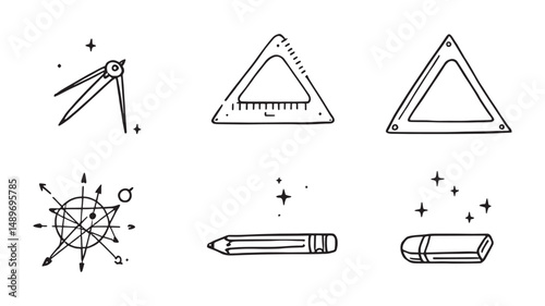 Geometry Tools line art for design