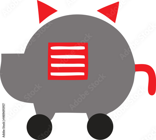 A glossy 3D vector illustration shows a shopping cart with a sign, ideal for web shop design