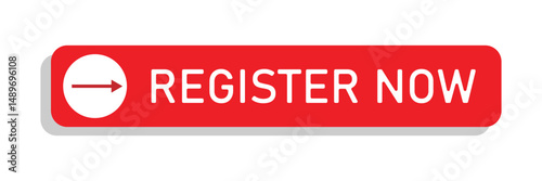Register now black stroke button isolated on white background. Register Now web templates. Social Media banner. Vector  Illustration . EPS 20 . 
