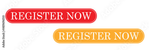 Register now black stroke button isolated on white background. Register Now web templates. Social Media banner. Vector  Illustration . EPS 20 . 
