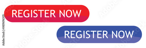 Register now black stroke button isolated on white background. Register Now web templates. Social Media banner. Vector  Illustration . EPS 20 . 