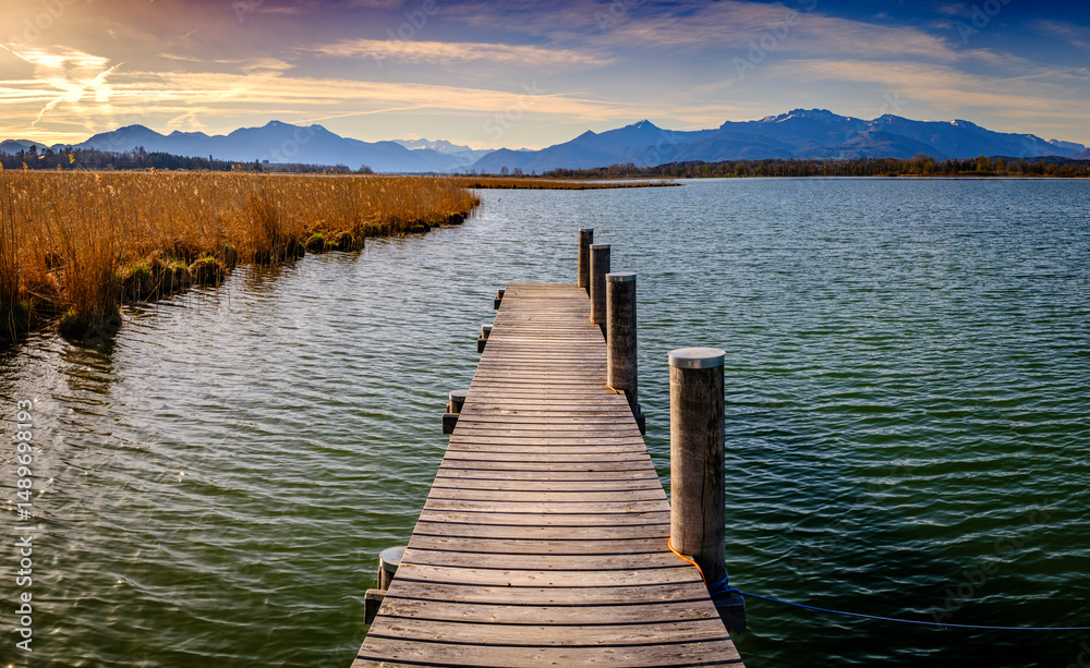 Fototapeta premium jetty at the chiemsee lake
